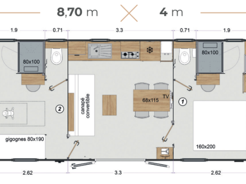 Mobile Home range Prestige | HARMONIE Holiday rentals at the campsite 4 étoiles Charente-Maritime